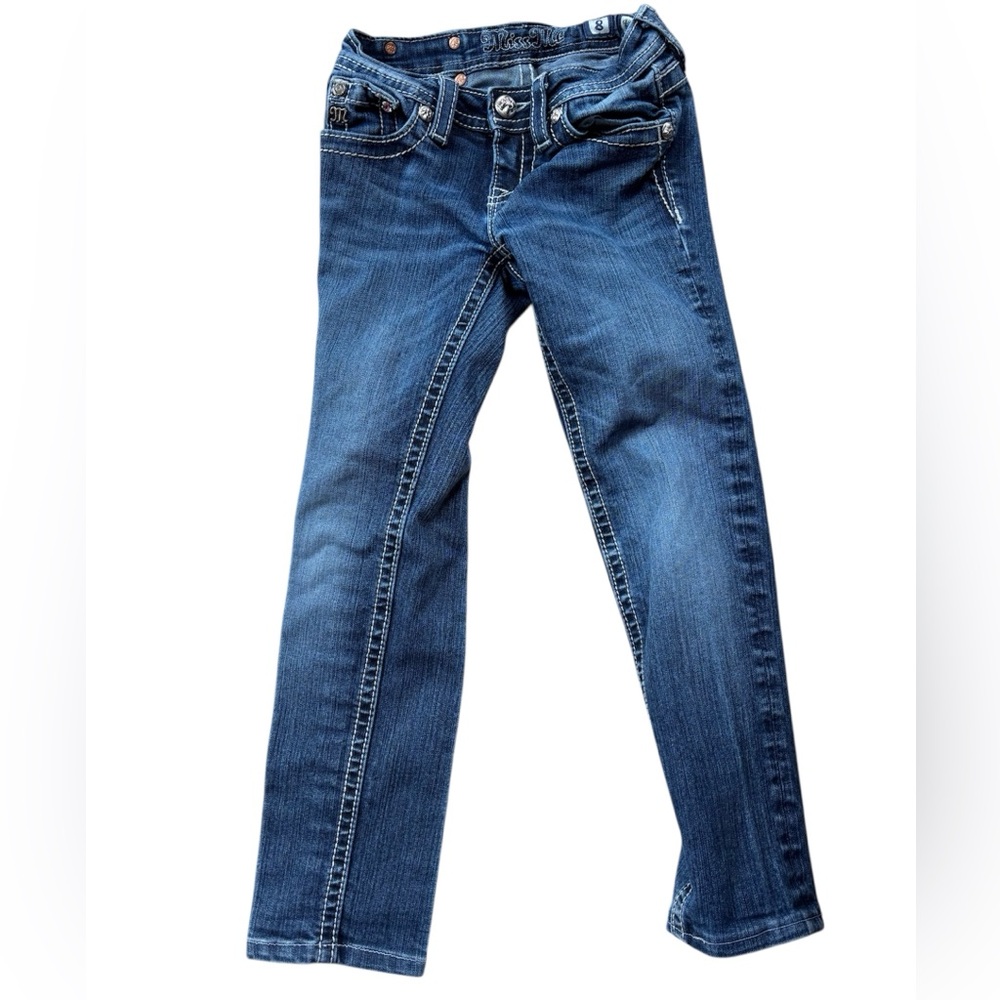 Miss Me Blue Skinny Jeans with Modern Fading